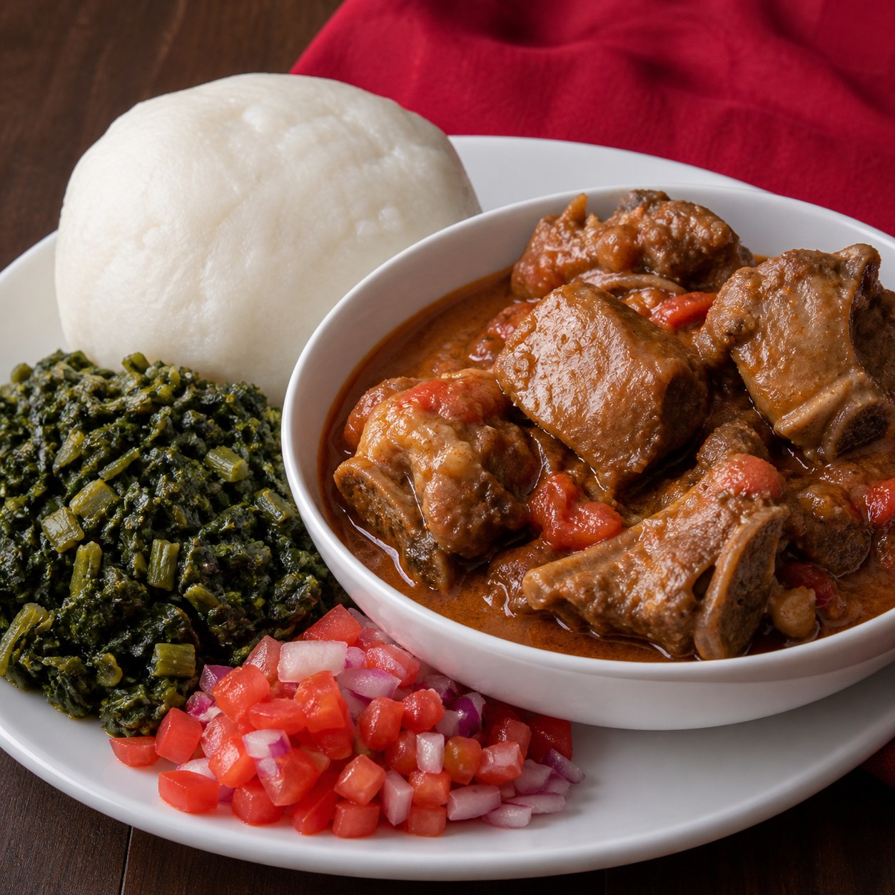 Goat Stew Nshima Plate