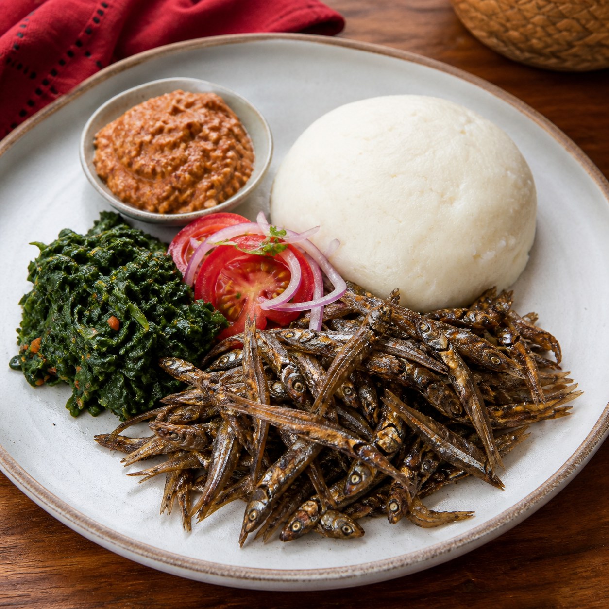Kapenta Nshima Plate